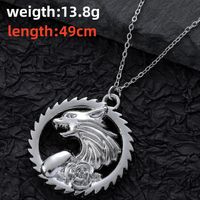 Hip-Hop Rock Cool Style Wolf Rose Stainless Steel Alloy Unisex Pendant Necklace main image 2