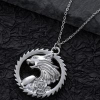 Hip-Hop Rock Cool Style Wolf Rose Stainless Steel Alloy Unisex Pendant Necklace main image 1