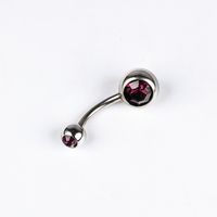 1 Piece Belly Rings Simple Style Color Block Stainless Steel Polishing Inlay Diamond Belly Rings main image 1