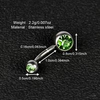 1 Piece Belly Rings Simple Style Color Block Stainless Steel Polishing Inlay Diamond Belly Rings main image 10