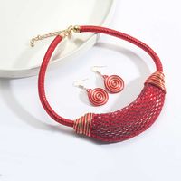 Vintage Style Simple Style Geometric CCB Rope Metal 14K Gold Plated Women's Jewelry Set sku image 2