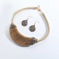 Vintage Style Simple Style Geometric CCB Rope Metal 14K Gold Plated Women's Jewelry Set sku image 3
