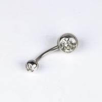1 Piece Belly Rings Simple Style Color Block Stainless Steel Polishing Inlay Diamond Belly Rings sku image 1