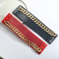 Vintage Style Simple Style Commute Rectangle Pu Leather Metal Chain Women's Chain Belts main image 3