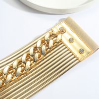 Vintage Style Simple Style Commute Rectangle Pu Leather Metal Chain Women's Chain Belts main image 5