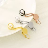 1 Pair Simple Style Solid Color Inlay Stainless Steel Pearl 18K Gold Plated Drop Earrings main image 4