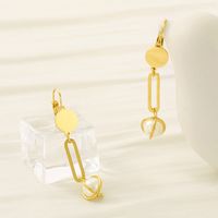 1 Pair Simple Style Solid Color Inlay Stainless Steel Pearl 18K Gold Plated Drop Earrings main image 3