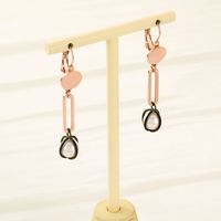 1 Pair Simple Style Solid Color Inlay Stainless Steel Pearl 18K Gold Plated Drop Earrings main image 5