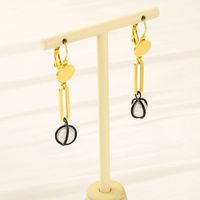 1 Pair Simple Style Solid Color Inlay Stainless Steel Pearl 18K Gold Plated Drop Earrings main image 6