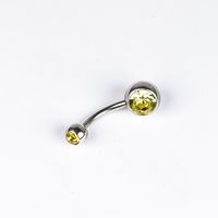 1 Piece Belly Rings Simple Style Color Block Stainless Steel Polishing Inlay Diamond Belly Rings sku image 2