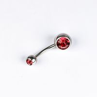 1 Piece Belly Rings Simple Style Color Block Stainless Steel Polishing Inlay Diamond Belly Rings sku image 3