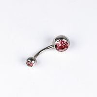 1 Piece Belly Rings Simple Style Color Block Stainless Steel Polishing Inlay Diamond Belly Rings sku image 5