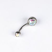 1 Piece Belly Rings Simple Style Color Block Stainless Steel Polishing Inlay Diamond Belly Rings sku image 6