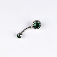 1 Piece Belly Rings Simple Style Color Block Stainless Steel Polishing Inlay Diamond Belly Rings sku image 7
