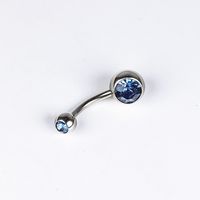 1 Piece Belly Rings Simple Style Color Block Stainless Steel Polishing Inlay Diamond Belly Rings sku image 12