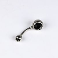 1 Piece Belly Rings Simple Style Color Block Stainless Steel Polishing Inlay Diamond Belly Rings sku image 8