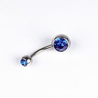 1 Piece Belly Rings Simple Style Color Block Stainless Steel Polishing Inlay Diamond Belly Rings sku image 9