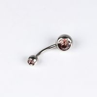 1 Piece Belly Rings Simple Style Color Block Stainless Steel Polishing Inlay Diamond Belly Rings sku image 10