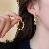 1 Pair Retro Simple Style C Shape Spiral Alloy Ear Studs main image 3