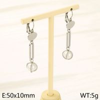 1 Pair Simple Style Solid Color Inlay Stainless Steel Pearl 18K Gold Plated Drop Earrings main image 10