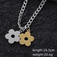 Stainless Steel Cute Hip-Hop Luxurious Flower Pendant Necklace main image 2