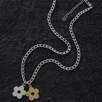 Stainless Steel Cute Hip-Hop Luxurious Flower Pendant Necklace main image 3
