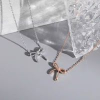 Sterling Silber Elegant Bogenknoten Halskette Mit Anhänger main image 6