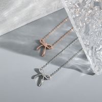 Sterling Silver Elegant Bow Knot Pendant Necklace main image 3