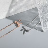 Sterling Silver Elegant Bow Knot Pendant Necklace main image 4