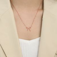 Sterling Silver Elegant Bow Knot Pendant Necklace main image 5