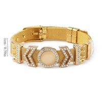 Simple Style Solid Color 304 Stainless Steel Gold Plated Alloy Rhinestones Bangle In Bulk main image 2
