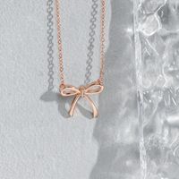 Sterling Silber Elegant Bogenknoten Halskette Mit Anhänger sku image 1