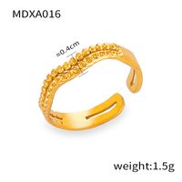 Titanium Steel 18K Gold Plated Casual Simple Style Commute Layered Plating Hollow Out Round Heart Shape Open Rings sku image 1