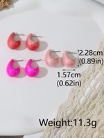 3 Pairs Simple Style Water Droplets Irregular CCB Ear Studs main image 5