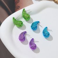 3 Pairs Simple Style Water Droplets Irregular CCB Ear Studs main image 6