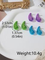 3 Pairs Simple Style Water Droplets Irregular CCB Ear Studs main image 7