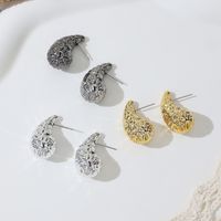3 Pairs Simple Style Water Droplets Irregular CCB Ear Studs sku image 2