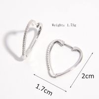 1 Pair Elegant Glam Round Heart Shape Inlay Sterling Silver Zircon White Gold Plated Earrings main image 3