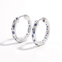 1 Pair Elegant Glam Round Heart Shape Inlay Sterling Silver Zircon White Gold Plated Earrings main image 7