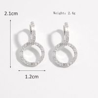 1 Pair Elegant Glam Round Heart Shape Inlay Sterling Silver Zircon White Gold Plated Earrings sku image 6