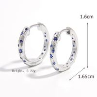 1 Pair Elegant Glam Round Heart Shape Inlay Sterling Silver Zircon White Gold Plated Earrings sku image 3