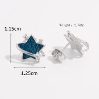 1 Pair Elegant Cute Lady Star Butterfly Plating Inlay Sterling Silver Zircon White Gold Plated Ear Studs main image 2
