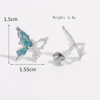 1 Pair Elegant Cute Lady Star Butterfly Plating Inlay Sterling Silver Zircon White Gold Plated Ear Studs sku image 2