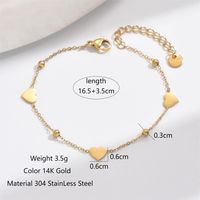 Simple Style Classic Style Letter Heart Shape 304 Stainless Steel 14K Gold Plated Zircon Bracelets In Bulk main image 5