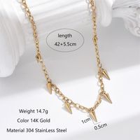 304 Stainless Steel 14K Gold Plated Streetwear Polishing Plating Conical Necklace main image 2