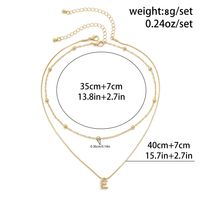 Copper 18K Gold Plated Simple Style Classic Style Inlay Letter Rhinestones Zircon Double Layer Necklaces main image 2