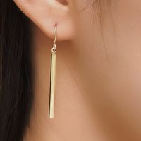 1 Pair XUPING Simple Style Classic Style Solid Color 304 Stainless Steel 18K Gold Plated Raw Steel Black Gun Drop Earrings main image 3