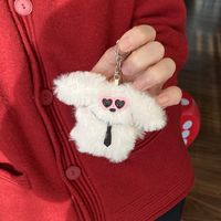 Cute Rabbit Plush Women's Bag Pendant Keychain sku image 12