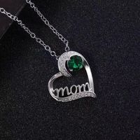 304 Stainless Steel Classic Style Simple Style Inlay Heart Shape Glass Stone Artificial Gemstones Crystal Pendant Necklace main image 3