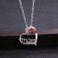 304 Stainless Steel Classic Style Simple Style Inlay Heart Shape Glass Stone Artificial Gemstones Crystal Pendant Necklace main image 4
